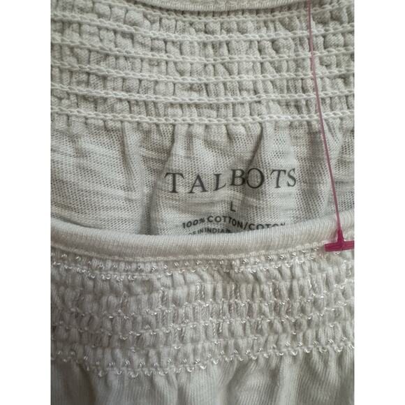 6 for $20 Talbots 100% Cotton white T Shirt Blouse L - Picture 4 of 5